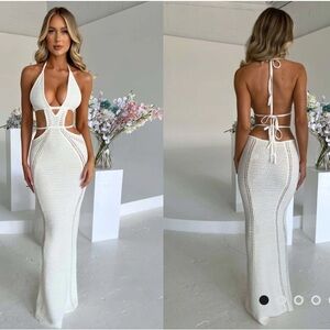 NEW Babyboo Arabella Maxi Dress Crochet Knit Cover Up Dress